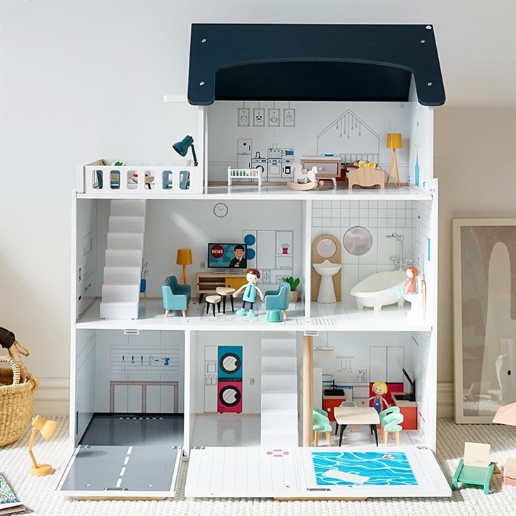 Modern Wood Dollhouse